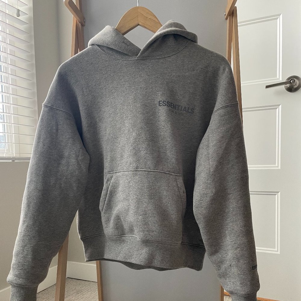 ESSENTIALS FEAR OF GOD kids grey pullover hoodie